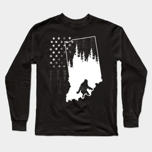 Indiana Bigfoot American Flag Long Sleeve T-Shirt